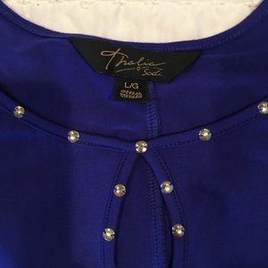 Deep Blue Cold Shoulder Top